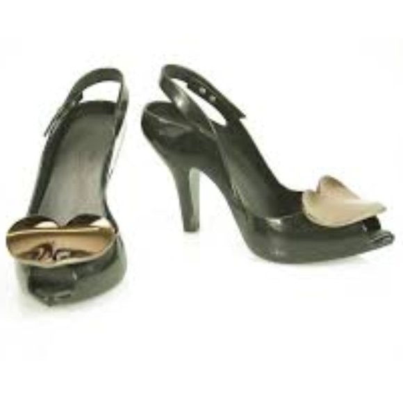 Heart peep-toe slingbacks by Vivienne Westwood - Picture 1 of 4